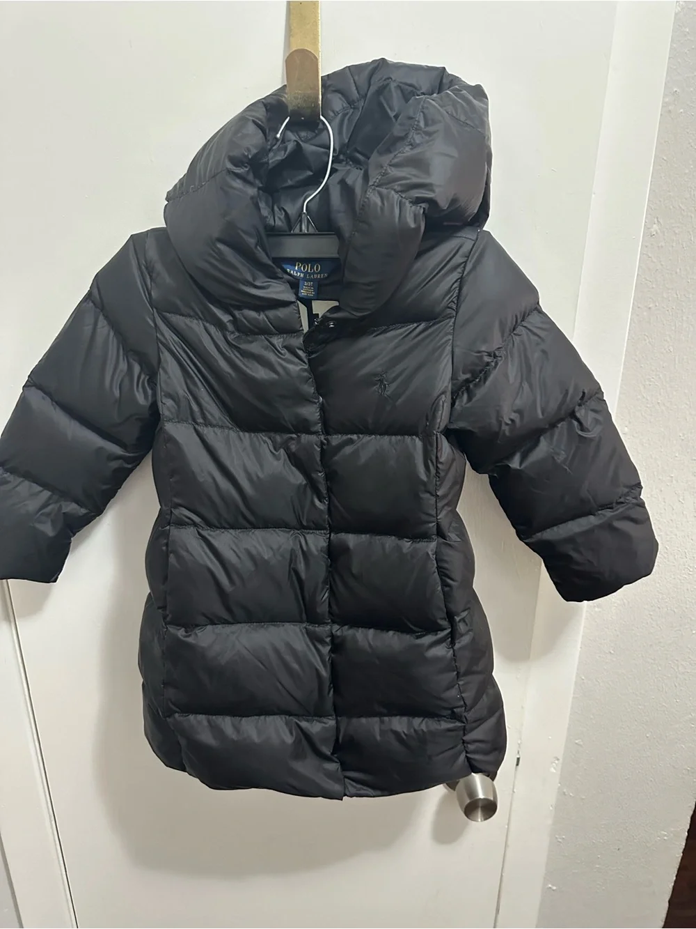 Polo by Ralph Lauren Kids Black Quilted Puffer Coat with Hood